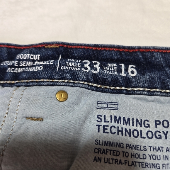Tommy Hilfiger women's denim bootcut jeans size 16 slimming panels flattering - Picture 7 of 16